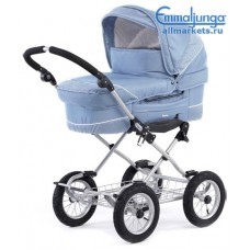 СПАЛЬНАЯ КОЛЯСКА EMMALJUNGA smart duo combi light blue С ПРОГУЛОЧНЫМ БЛОКОМ